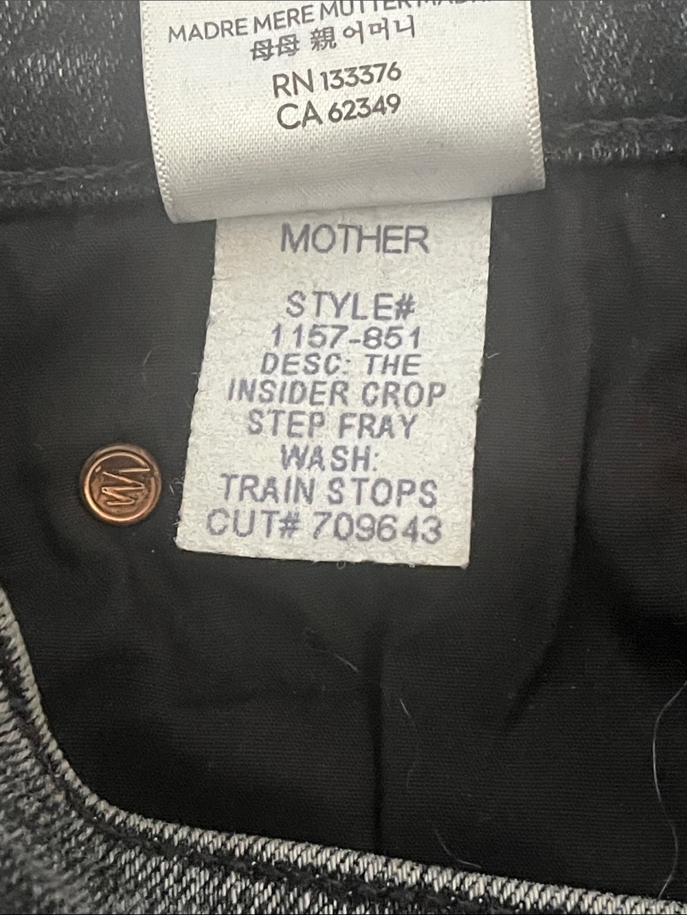 Mother The Insider Step Fray Train Stops- High Rise Jeans. - Picture 8 of 8